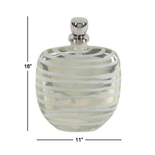 16" Gold & Silver Glass Decorative Bottle